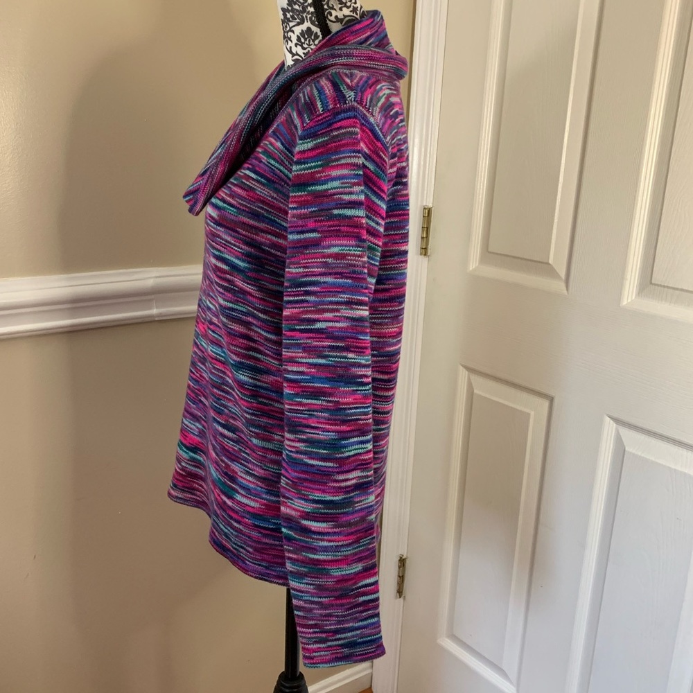 The Limited, Cowl Neck Multi Color Knit Pullover Sweater Women's Size Lg. - Picture 4 of 11